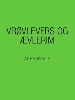 cover image of Vrøvlevers og ævlerim